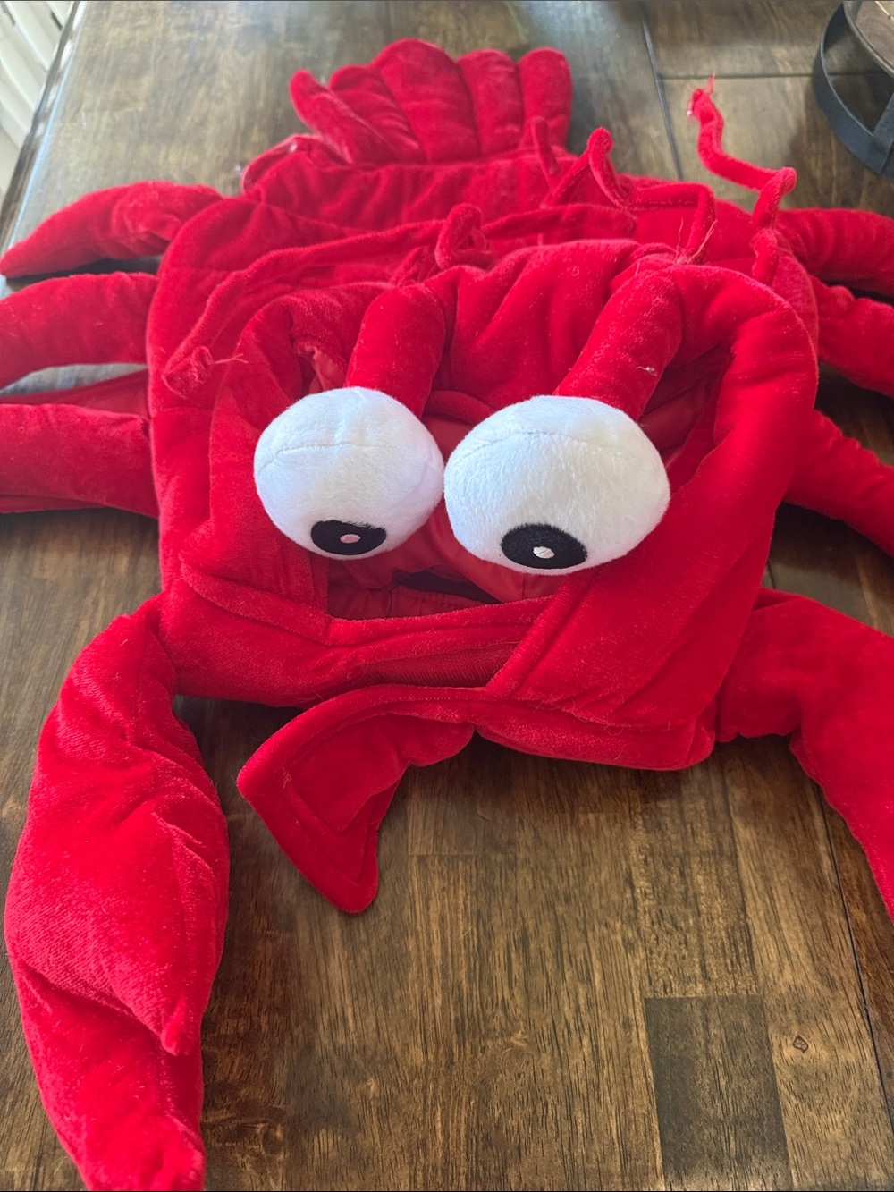 Bright Red Plush Lobster Dog Costume.